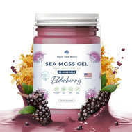 TrueSeaMoss Wildcrafted Irish Sea Moss Gel – Nutritious Raw Seamoss Rich in Minerals, Proteins & Vitamins – Antioxidant Health Supplement, Vegan-Friendly Made in USA (Elderberry, Pack of 1)