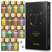 Load image into Gallery viewer, Pure Essential Oils 15pcs Gift Set Natural Plant Aroma Essential Oil Diffuser Eucalyptus Vanilla Mint Lavender Rose Tea Tree Oil
